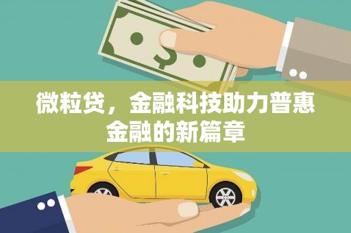 冕宁微粒贷，金融科技助力普惠金融的新篇章