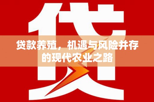 清河门贷款养殖，机遇与风险并存的现代农业之路
