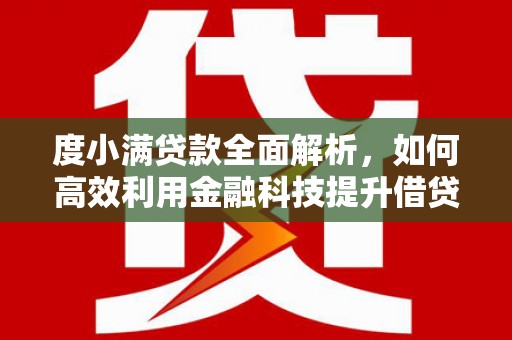细河度小满贷款全面解析，如何高效利用金融科技提升借贷体验