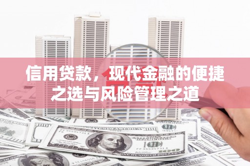 色达信用贷款，现代金融的便捷之选与风险管理之道
