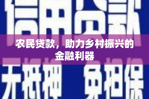 善化农民贷款，助力乡村振兴的金融利器