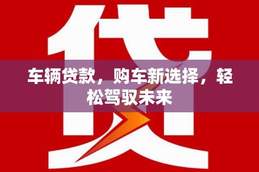 河源车辆贷款，购车新选择，轻松驾驭未来